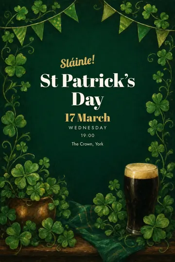 St Patrick’s Day invitation design