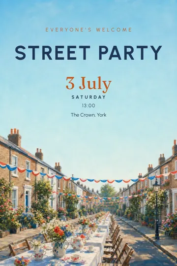 Street party invitation design