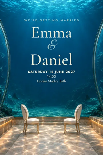 Aquarium vows invitation design