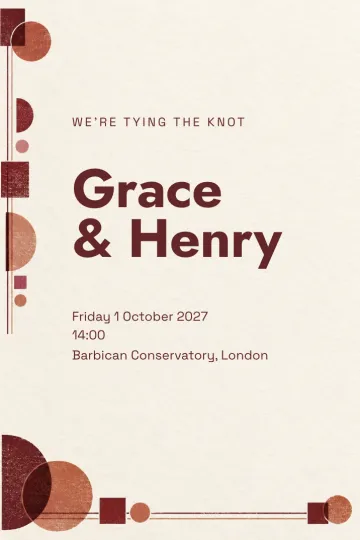 Wedding invitation, Bauhaus for two design