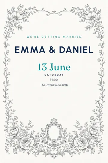 Classic black and white invitation design