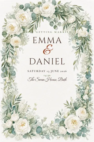 Botanical arch invitation design