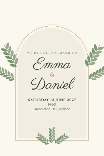 Botanical arch invitation design