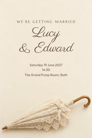 Wedding invitation, Lace parasol design