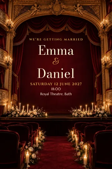 Candlelit opera invitation design