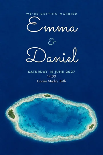 Our own island invitation design