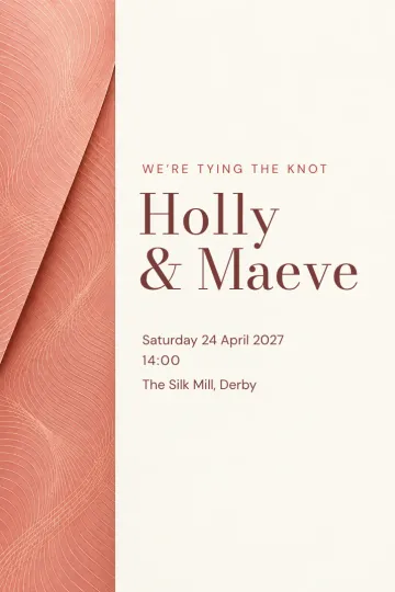 Wedding invitation, Coral moiré design