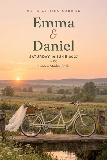 Countryside tandem invitation design