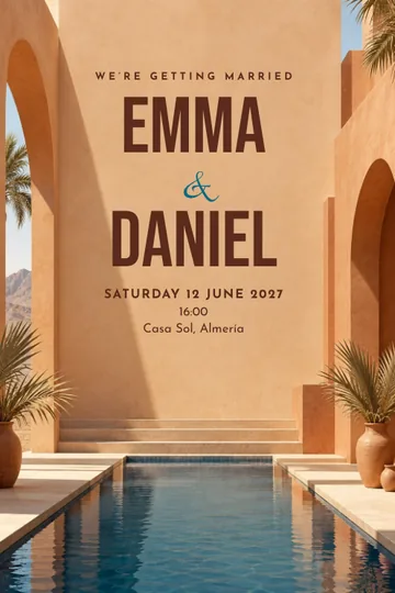 Desert modernism invitation design