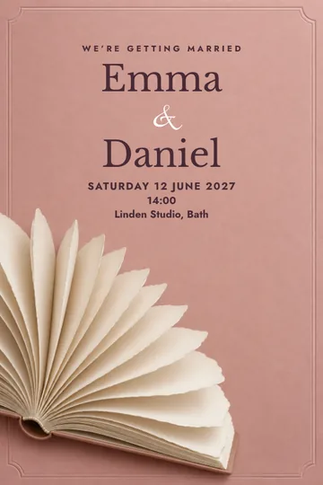 A new chapter invitation design