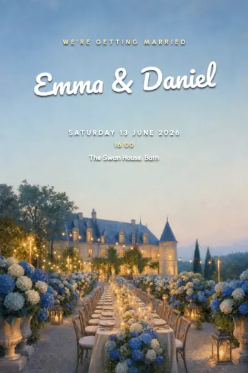 French garden invitation design