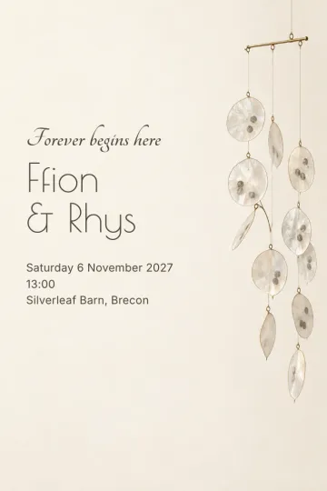 Wedding invitation, Honesty in the light design
