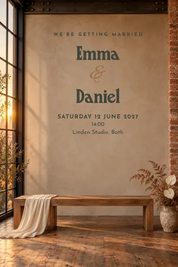Industrial loft invitation design