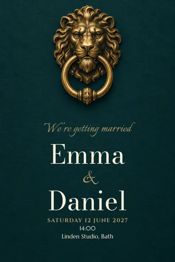 Our door opens invitation design