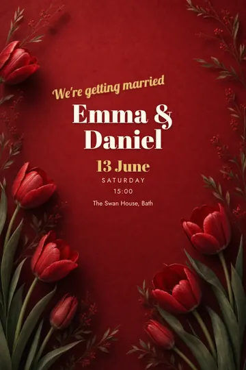 Modern red invitation design