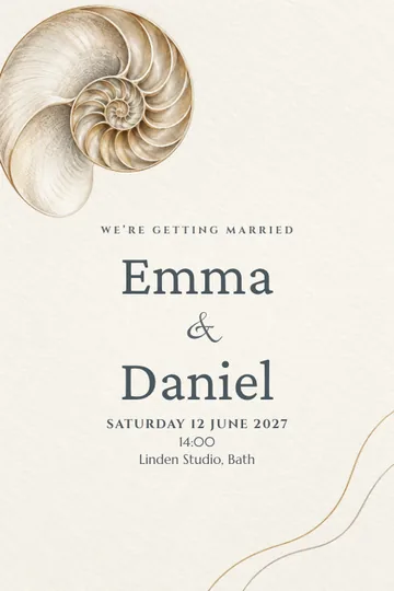 Nautilus vows invitation design