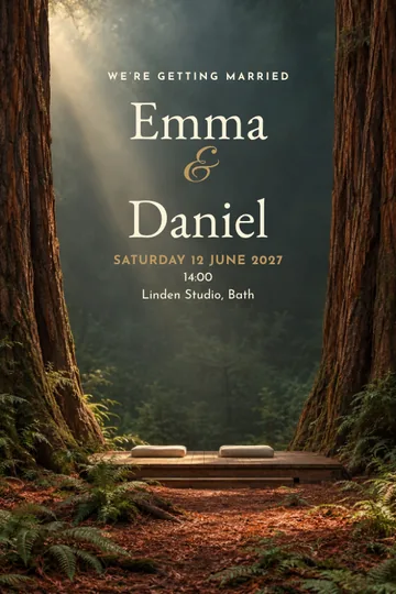 Redwood cathedral invitation design