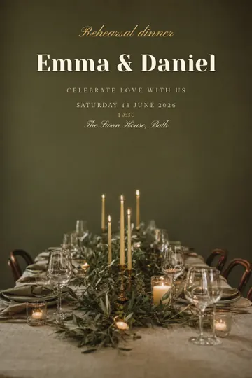 Rehearsal dinner invitation design