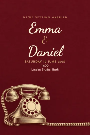 Love on the line invitation design