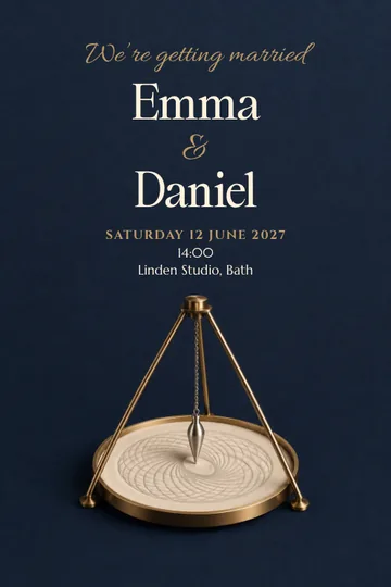 Sand pendulum invitation design