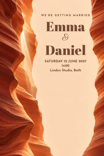 Canyon vows invitation design