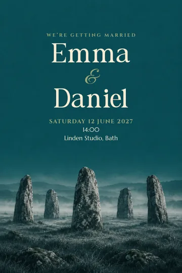 Enduring stones invitation design