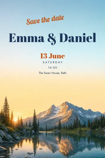 Save the date: mountains invitation design