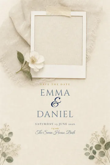 Save the date: polaroid invitation design