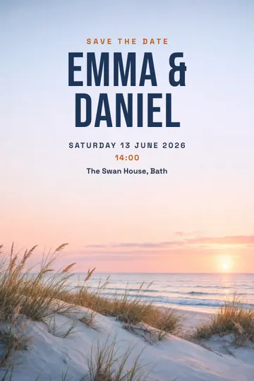 Save the date: seaside invitation design