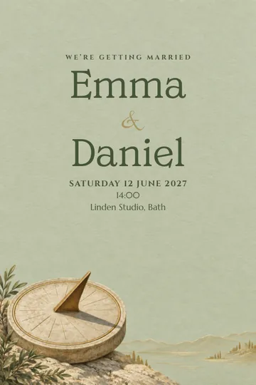 Our sunlit hour invitation design