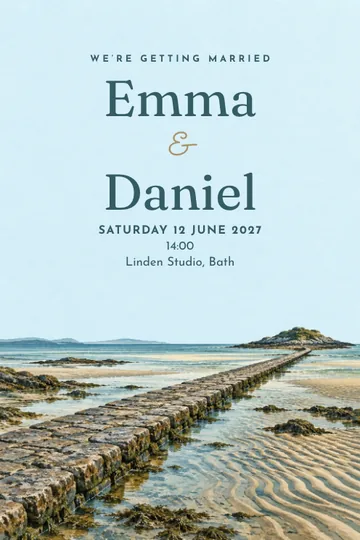 Between the tides invitation design