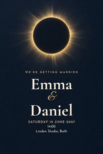 Eclipse vows invitation design