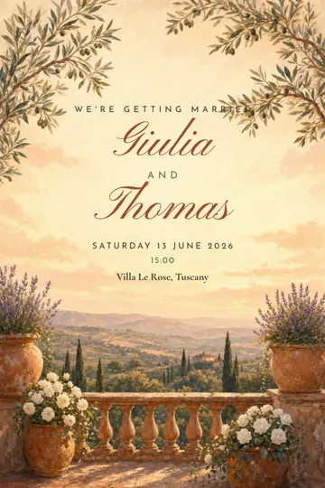 Tuscan villa invitation design