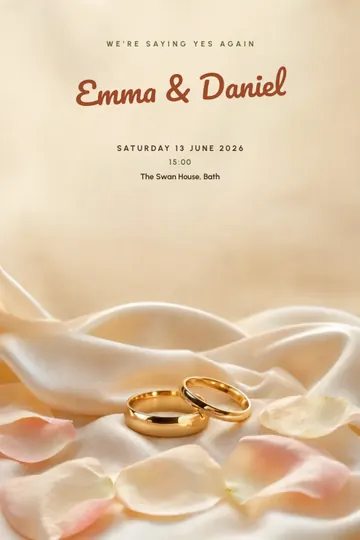Vow renewal invitation design