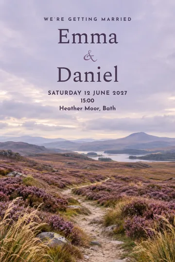Wild heather invitation design